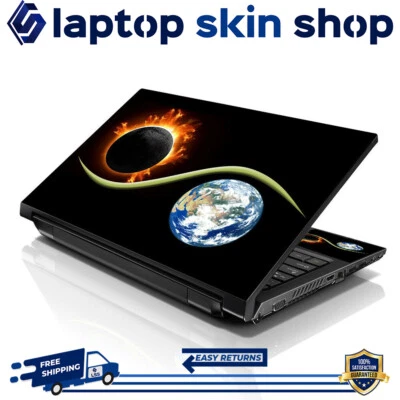 Laptop Skin Sticker Notebook Decal Earth Moon Fire for Apple Asus Dell 13"-16" - Image 1 of 4