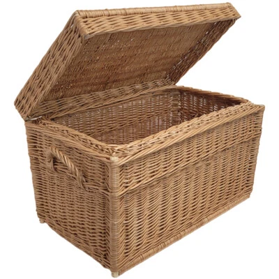 Cassapanca in vimini 70 cm con coperchio piatto a cerniera, ciotola in vimini - Immagine 1 di 4