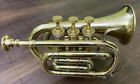 Polierte Messing Bugle Instrument Taschentrompete mit 3 Ventil Vintage...