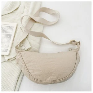 ShoulderWomen Half Moon Shape Sling Chest Bag Crossbody Bag Dumpling Bag Nylon - Picture 1 of 25