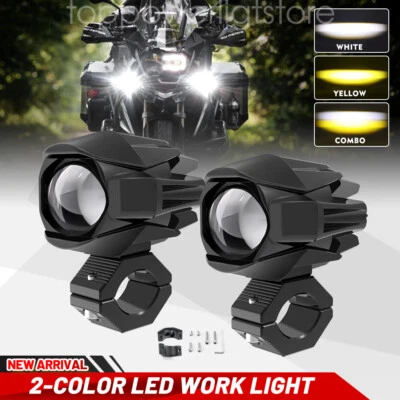 2PCS LED Auxiliary Driving Fog Light Lamp for Motor K1600 R1200GS R1100GS F800GS - Image 1 of 4