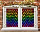 3D Color Leaves O716 Window Film Print Sticker Cling Stained Glass UV Block Am