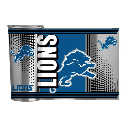 Detroit Lions NFL 20oz Fusion Stainless Steel Travel Tumbler FREE SHIP Cover