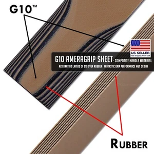 G10 - Ameragrip - Sheet - (Coyote Brown/Black) - (3.00in x 12.00in x 0.250in) - Picture 1 of 6