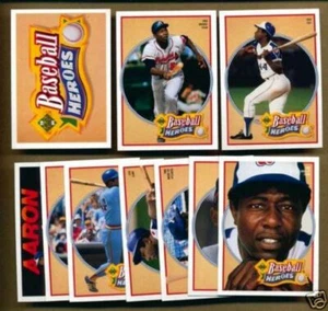 1991 UPPER DECK BASEBALL HEROES - HANK AARON SET (10 CARDS) w/ NNO HEADER SP - Picture 1 of 4