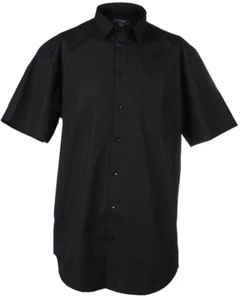 STYLECORP Poly/Cotton Shirts Size 41 M Short Sleeve Black Chef Hospitality Shirt - Picture 1 of 3