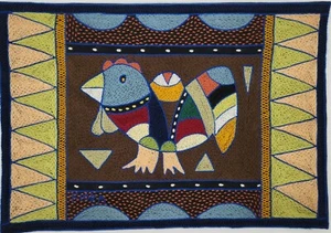 Kaross Chicken Hen Placemat Shangaan Embroidery South Africa KarossWorkers - Picture 1 of 11