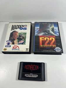 Sega Genesis game lot Madden '95, F22 interceptor and menacer all tested working - Bild 1 von 6