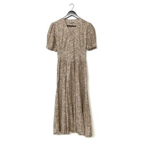 Occhiali da sole vintage Laura Ashley stampa floreale linea maxi manica puff taglia 10 beige - Foto 1 di 10