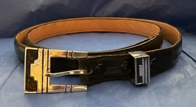 Rare Native Signed TSF Calvin Begay Sterling Silver Southwest Ranger Belt Buckle - Image 1 of 4