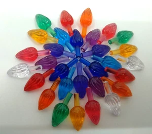 30 Vintage EXTRA LARGE Twist Lights Bulbs for Ceramic Christmas Tree *10 Colors* - Picture 1 of 8