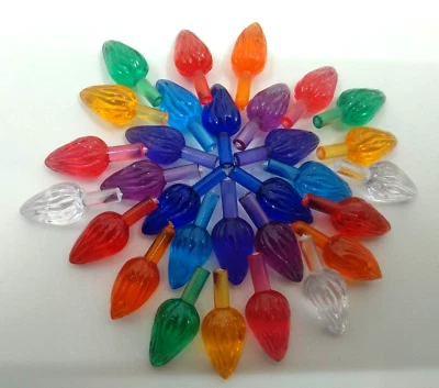 30 Vintage EXTRA LARGE Twist Lights Bulbs for Ceramic Christmas Tree *10 Colors* - Image 1 of 4