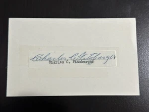 Charlie Fitzberger Signed Index Card Cut 3x5 1928 Boston Braves RARE! Ty Cobb - Picture 1 of 2