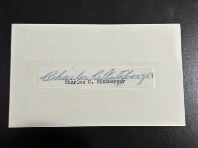 Charlie Fitzberger Signed Index Card Cut 3x5 1928 Boston Braves RARE! Ty Cobb - Image 1 of 2