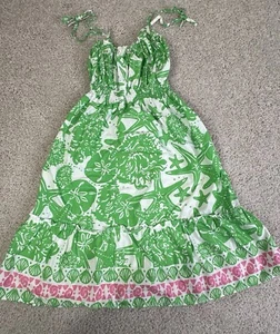 Lilly Pulitzer Sommerkleid grün Popeline Seestern Sand Dollars • Mädchen Größe 7 - Bild 1 von 4