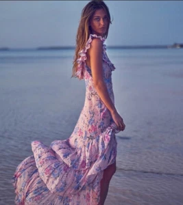 LoveShackFancy Winslow Dress Size 0 NWT Whispering Lilac Floral Cottagecore Boho - Picture 1 of 4