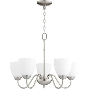 Quorum Fort Worth 5 Light 23" Wide Nickel Satin Chandelier Ceiling Light - Picture 1 of 4