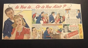 1950’s Colgate Dental Cream Parrot & Sailor Comic Newspaper Ad - Bild 1 von 3