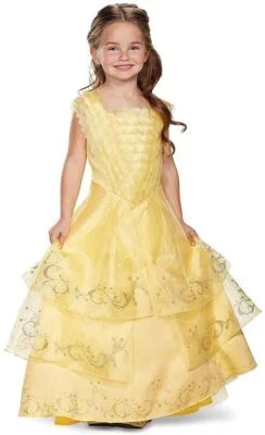 Belle Ball Gown Disney Beauty Beast Fancy Dress Halloween Deluxe Child Costume - Image 1 of 2