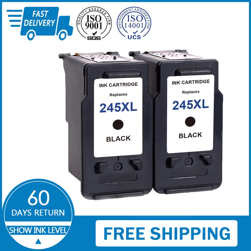 2 Pg-245xl Black Remanufactured Ink Cartridge for Canon Pixma Mg2522 Mg2520