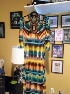 VA VA VOOM WOMEN MULTICOLOR LONG DRESSSIZE LARGE - Picture 1 of 5