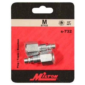 Milton S732 M-Style Plug - 3/8 inch FNPT, 2/Card USA 300 PSI - Picture 1 of 4