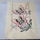 Pair of VTG Embroidered Table Runners Dresser Scarves Butterflies  13x38