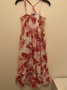 Gap Kids White With Red Butterfly Detail Strappy Girls Dress Size 10-11 Years - Picture 1 of 6