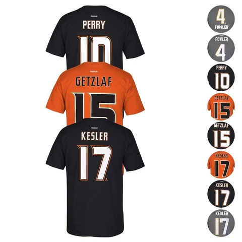 Anaheim Ducks NHL Reebok Player Name & Number Team Premier Jersey T-Shirt Men's Cover