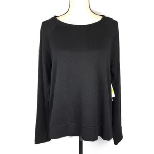  iRelax Black Pullover Sweater Super Soft Fleece Lined Womens M NWT - Picture 1 of 12