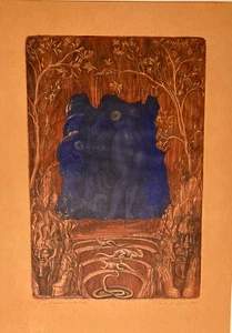 Ernst Fuchs, Die Grotte der Daphne, 1967, Farbunikat, handsigniert - Bild 1 von 4