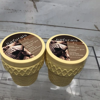 Avon Naturals Lot Of 2 Chocolate Ice Cream Cone Body Scrubs 6.7 Oz - Image 1 of 4