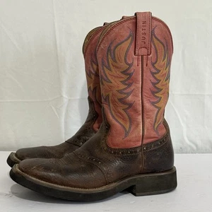 Justin Men's Tekno Crepe Square Toed Cowboy Boot Size 9 D - Picture 1 of 11
