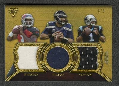 2015 Topps Triple Threads Jameis Winston Russell Wilson Cam Newton 3 Patch /9 - Image 1 of 2