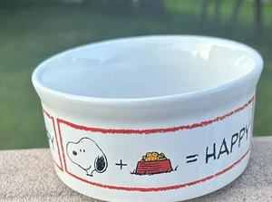 Rae Dunn Peanuts Snoopy "Happy" Pet Dog Dish Bowl - Picture 1 of 6