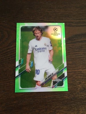 2020-21 Topps Chrome Luka Modric Real Madrid AC Milan Croatia Green Bubbles SSP - Image 1 of 2
