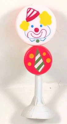 De colección Payaso Rojo Bebé Sonajero Mordedor Juguete 7" Ventosa Corbata Verde Trona Foto 1 de 4