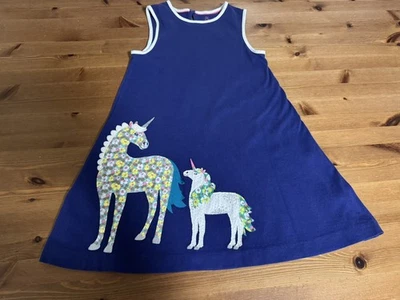 Mini Boden Girls 7/8 Y Mom and Baby Unicorn Dress - Image 1 of 4