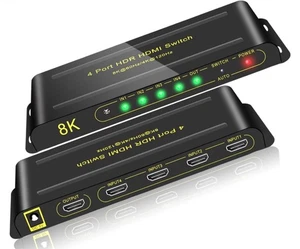 4 Ports 8K HDMI 2.1 Switch 4 in 1 Out 8K@60Hz 4K@120Hz HDMI Switcher Selector... - Picture 1 of 9