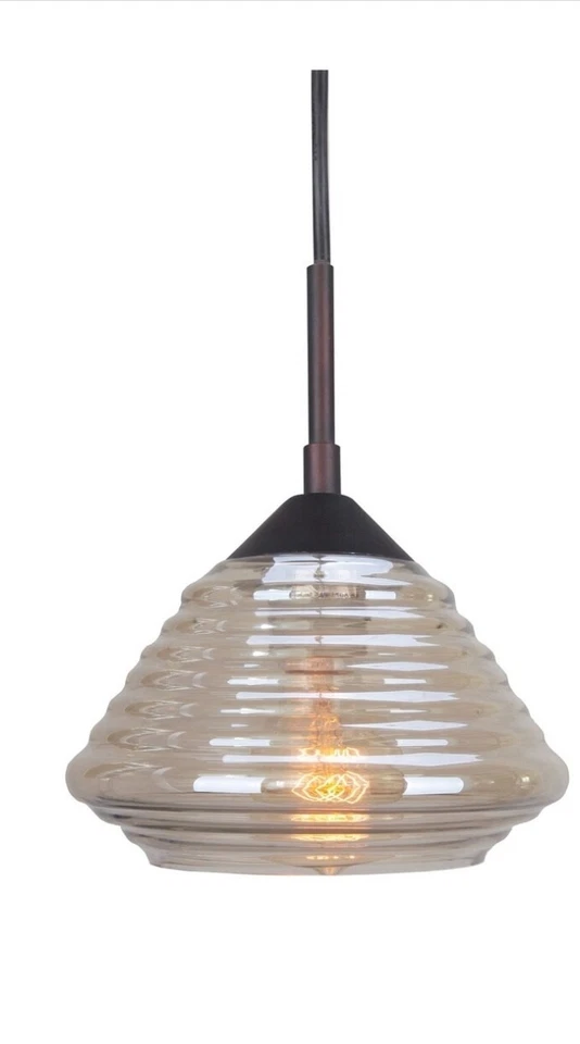 Nuevo Woodbridge Iluminación Queen Estilo 1 Luz Mini Colgante 72"/73/4" x 4" Bronce Foto 1 de 1