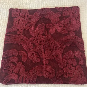 Pottery Barn Natalia Red Jacquard Thick Velvet  22” Pillow Cover Holiday - Picture 1 of 10