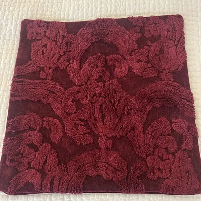 Pottery Barn Natalia Red Jacquard Thick Velvet  22” Pillow Cover Holiday - Image 1 of 4