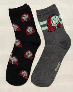 Disney Sally 2 Pair New Socks Nightmare Before Christmas Crew 4-10 Jack NWOT - Picture 1 of 5