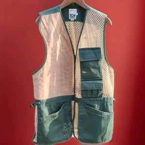 Vintage 10x Shooting Vest Men Green Mesh Adjustable Waist Duck Hunting USA - Picture 1 of 24