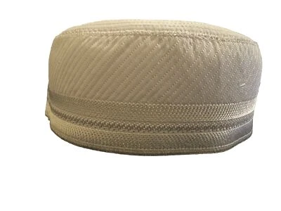 Kufi Blanco, TALLA 57 CM, Topi Hombre, Sombrero Musulmán, Oración Islámica Namaz Gorra Foto 1 de 4