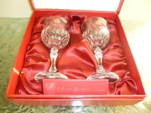 Vintage Pair Wine Aperitif Glasses Cristallerie Schott Zwiesel 24% Lead Crystal - Picture 1 of 7