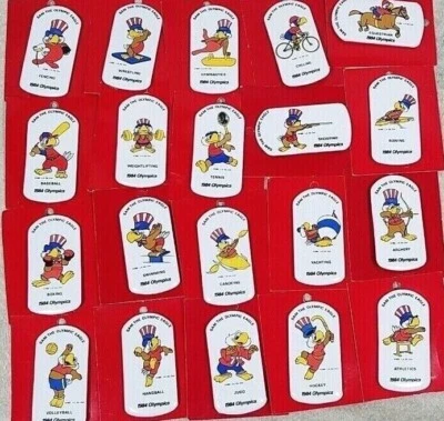 1984 SAM THE OLYMPICS EAGLE LOS ANGELES USA LAPEL PIN BUTTON YOU PICK VTG RETRO - Image 1 of 4