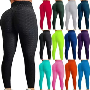 Women Anti-Cellulite Yoga Pants Push Up Leggings Bum Butt Lift Running Sport Gym - Picture 1 of 31