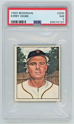Vintage 1950 Bowman #200 Kirby Higbe New York Giants Baseball Card PSA 7 NM ⚾ - Image 1 of 4