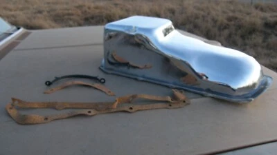 Pontiac GTO Trans Am CHROME OIL PAN w/ Baffle  350 400 428 455 Engines 1972-79 - Image 1 of 4